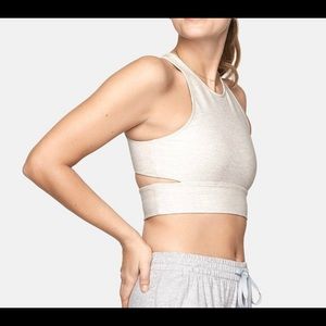 Outdoor Voices Slashback Crop Top in Oatmeal